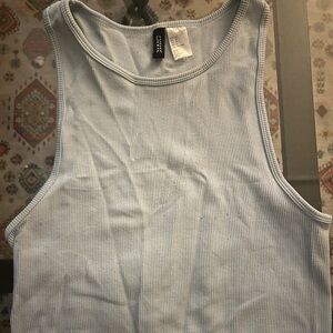 Baby blue H&M stretch material crop top